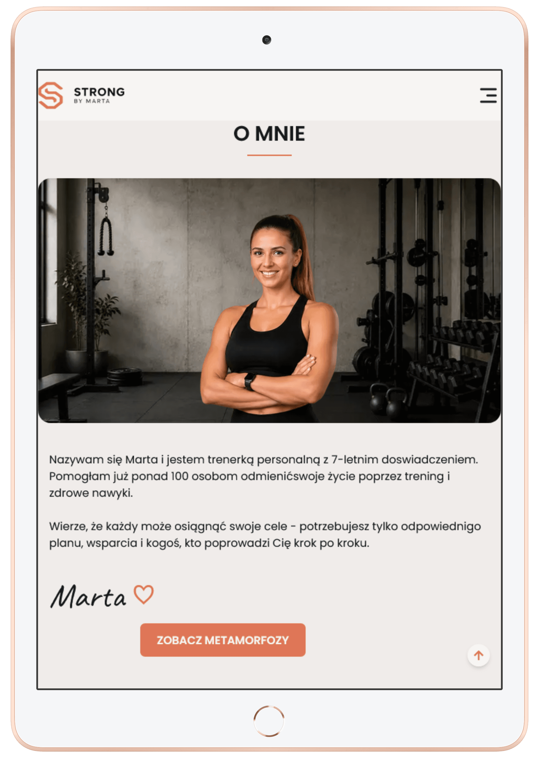 Wersja tabletowa strony firmowej